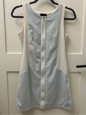 Laundry By Shelli Segal White and Light Blue Mini Dress